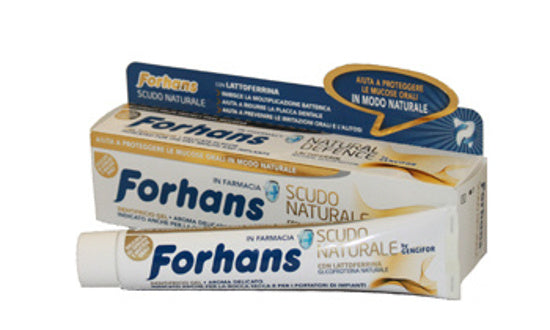 Forhans, Dentifricio Scudo Naturale, Dentifricio in Gel con Lattoferrina, Azione Protettiva, Antibatterica, per Igiene Orale, Protezione Naturale, 75 ml