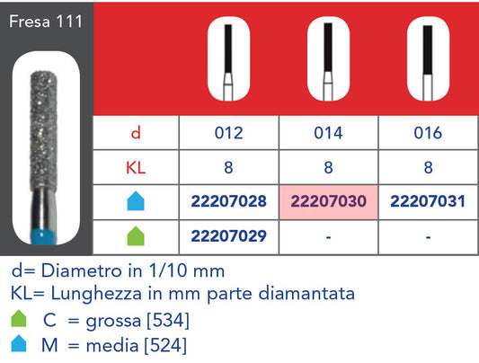 FRESA DIAMANTATA FG - 5pz Grana media 111 314 014