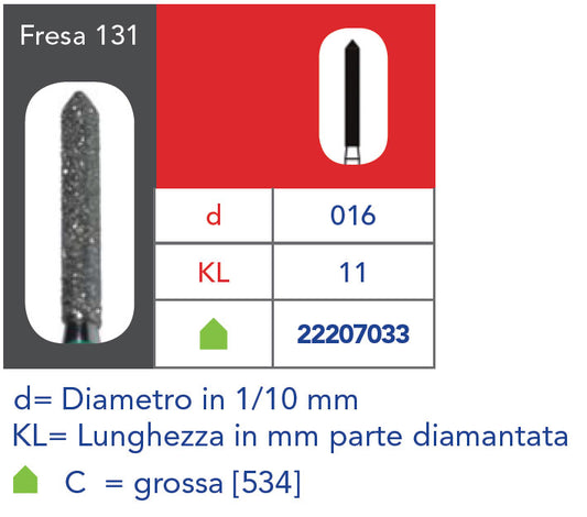 FRESA DIAMANTATA FG - 5pz Grana grossa 131 314 016C