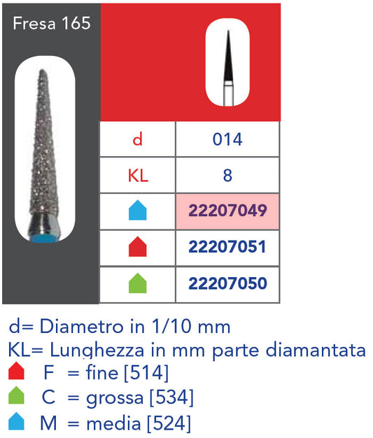 FRESA DIAMANTATA FG - 5pz Grana media 165 314 014