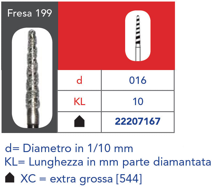 FRESA DIAMANTATA FG TURBO LASER - 1pz 199 314 016XC