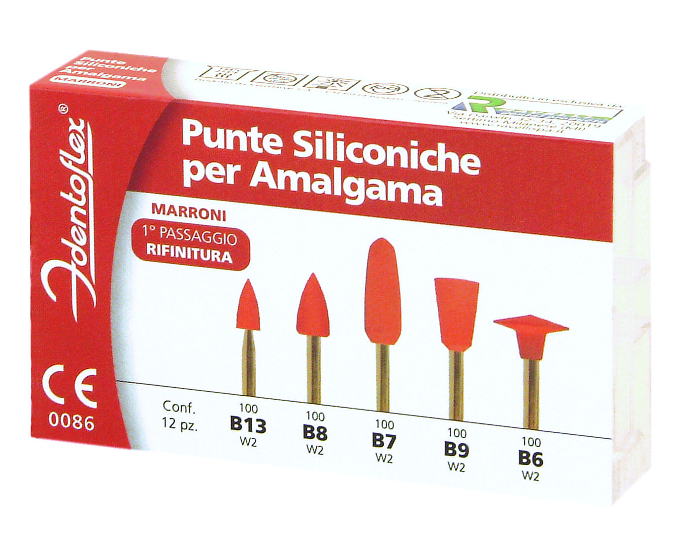 GOMMINI RA IDENTOFLEX - 12pz B7 marroni