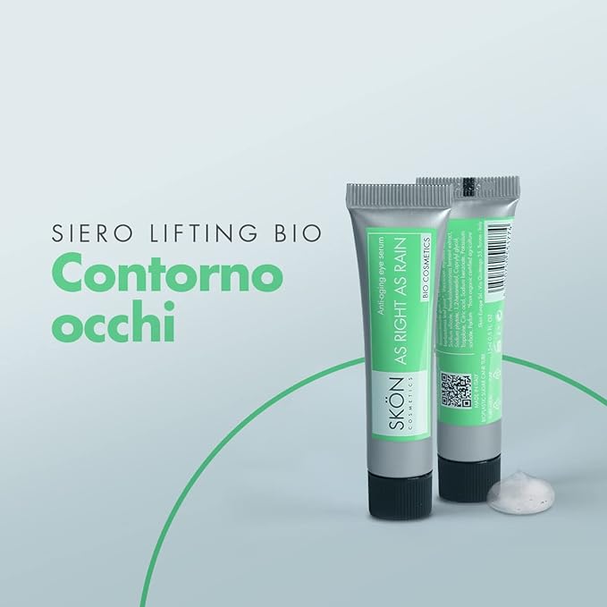 SKÖN  SIERO CONTORNO OCCHI, Lift Naturale istantaneo per distendere borse, palpebre e le “zampe di gallina”. Con aloe vera bio.