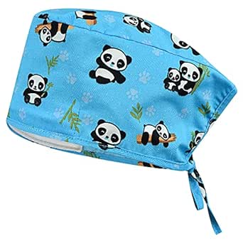 CUFFIETTA CHIRURGICA IN COTONE Fantasia PANDA AZZURRO