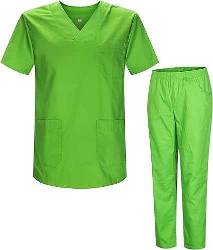 VESTE COMPLÈTE DE MÉDECIN + PANTALON couleur VERT POMME 