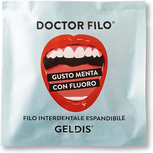 GELDIS® Filo Interdentale Espandibile Cerato Doctor Filo Geldis 100% Vegetale Morbido Versatile per Uso quotidiano - Filo interdentale Aromatizzato - 100% Riciclabile - 30 mt (Menta)