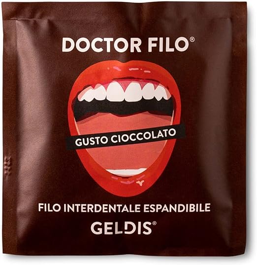 GELDIS® Filo Interdentale Espandibile Cerato Doctor Filo Geldis 100% Vegetale Morbido Versatile per Uso quotidiano - Filo interdentale Aromatizzato - 100% Riciclabile - 30 mt (Cioccolato)