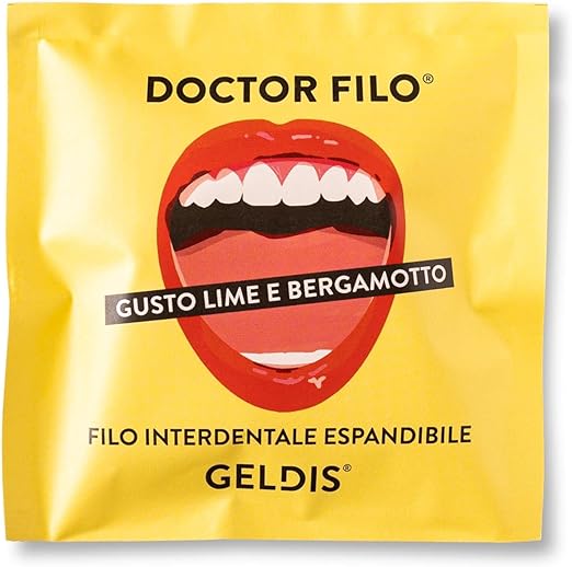 GELDIS Filo Interdentale Doctor Filo Cerato aromatizzato Lime e Bergamotto, Senza Fluoro, Delicato su Gengive Sensibili, 100% Vegetale, 30 mt