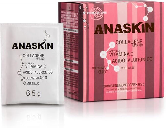 ANASKIN Collagene, acido ialuronico, coenzima Q10, acerola (vitamina C) e mirtillo