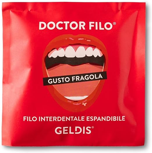 GELDIS® Filo Interdentale Espandibile Cerato Doctor Filo Geldis 100% Vegetale Morbido Versatile per Uso quotidiano - Filo interdentale Aromatizzato - 100% Riciclabile - 30 mt (Fragola)