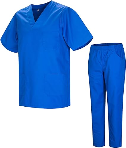 VESTE COMPLÈTE DE MÉDECIN + PANTALON couleur BLEU ROYAL 