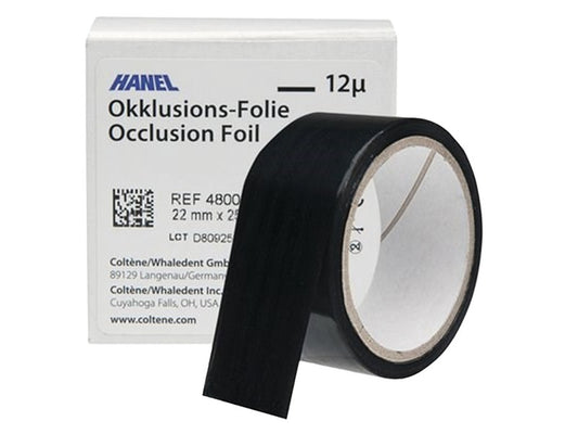 HANEL OCCLUSION FOIL 12µ 1 LATO 22mm NERO