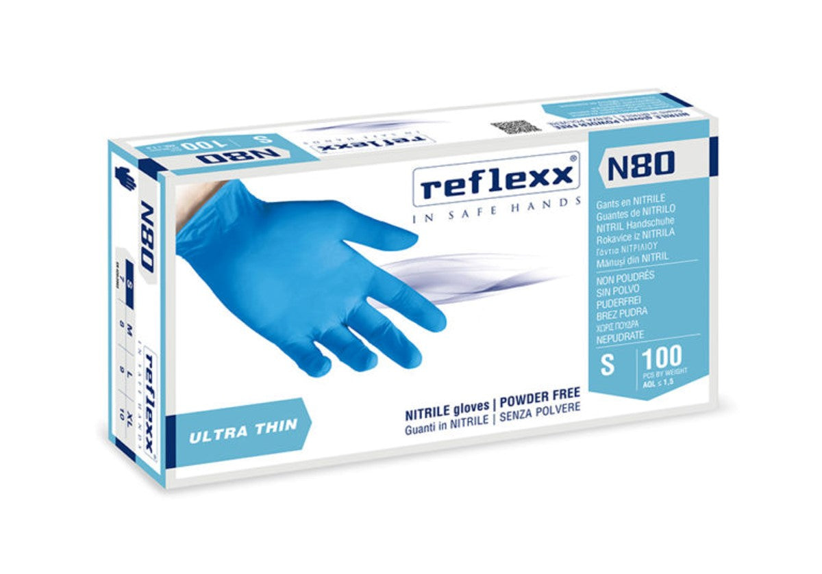 GUANTI NITRILE ULTRA SOTTILI PWD FREE N80 SMALL - 100pz