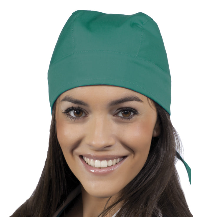 BANDANA COULEUR EN 100% COTON ANTI-MICROBIEN VERT CHIRURGIE