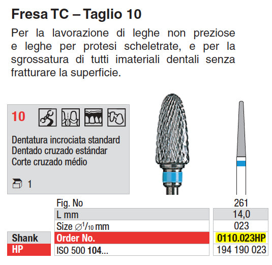 Fraise tungstène PM 0110-023 CX1