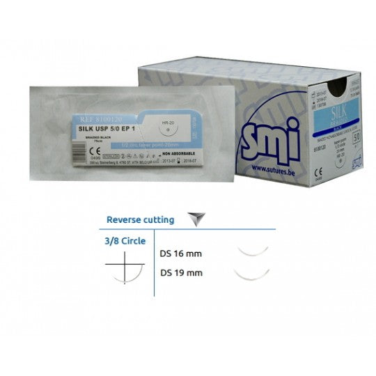 SUTURE DACLON TAPERPOINT 1/2CERCHIO HR20 75cm 12pz 3/0 BLU   SMI