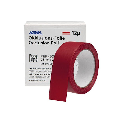 HANEL OCCLUSION FOIL 12µ 1 LATO 22mm ROSSO